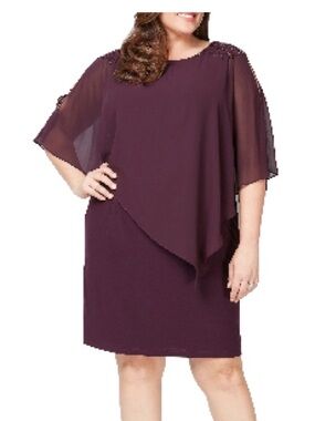 SL FASHIONS Beaded Popover Dress